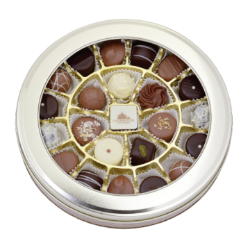 Runddose Trüffel und Pralinen
