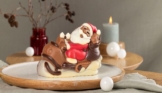 Schokofigur Weihnachtsmann auf Skibob von Lebkuchen Schmidt