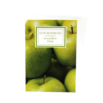 Grußkarte "Gute Besserung" Apfel